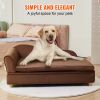 VEVOR Pet Sofa, Dog Couch for Large-Sized Dogs and Cats, Soft Velvety Dog Sofa Bed, 110 lbs Loading Cat Sofa, Dark Brown