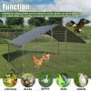 Large metal chicken coop upgrade three support steel wire impregnated plastic net cage, Oxford cloth silver plated waterproof UV protection