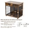 Dog Crate Furniture, Wooden Dog Crate End Table, 38.4 Inch Dog Kennel with 2 Drawers Storage, Heavy Duty Dog Crate