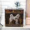 Dog Crate Furniture, Wooden Dog Crate End Table, 38.4 Inch Dog Kennel with 2 Drawers Storage, Heavy Duty Dog Crate