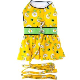 Ladybugs and Daisies Dog Dress with Matching Leash (size: Xlargee)