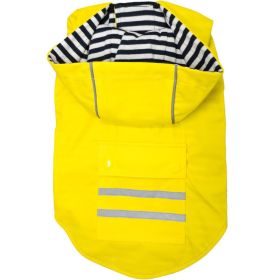 Slicker Raincoat with Striped Lining (Color: Yellow, size: 2X-Large)