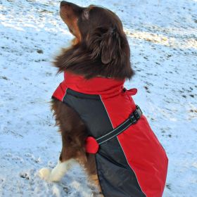 Alpine All-Weather Dog Coat (Color: Red and Black, size: large)