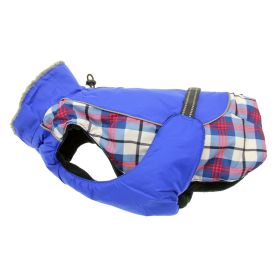 Alpine All-Weather Dog Coat (Color: Royal Blue PLaid, size: small)